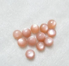 [WHOLESALE] NATURAL PEACH MOONSTONE CABOCHON ROUND SHAPE LOOSE GEMSTONE