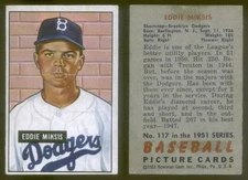 (14903) 1951 Bowman 117 Eddie Miksis Dodgers-EX