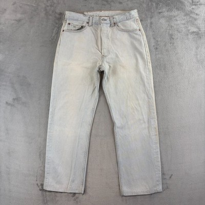 Levi s 501 Original Straight Jeans W32 L27 hellblau Denim Button Fly