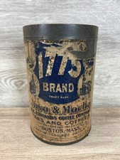 RARE 1775 Brand Coffee HC Edmands Co Antique Can Empty Tin Java & Mocha Boston