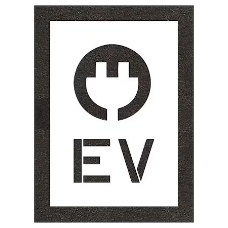 Rae Stl-116-52415 Pavement Stencil, Combination Set, Electric Car Logo, 24 In