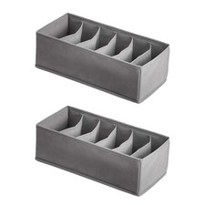 GRAY - AMAZON BASICS UNDERWEAR DRESSER DRAWER ORGANIZERS, PACK OF 2