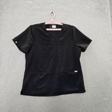 FIGS Women Scrub Top XL Black Short Sleeve