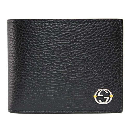 GUCCI Bi-fold Wallet Black/Yellow Leather - Picture 2 of 3