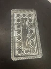 Vintage Federal Glass Windsor Clear Button & Cane Rectangular Dish EUC 8 1/4