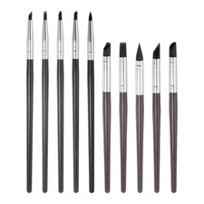 10pcs Silicone Clay Sculpting Tool Clay Sculpting Flexible Rubber Tip Black