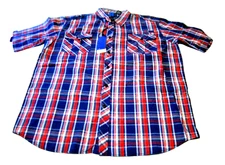 Koman Men's Striped Short Sleeve 2 Pocket Button-Up Shift - Size XL - NWT