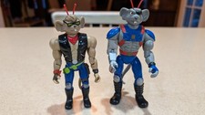 1993 (2) Biker Mice From Mars Modo & Throttle Action Figures Galoob 6" Excellent