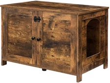 Litter Box Enclosure, Cat Litter Box Furniture with Removable Divider, Large Hid