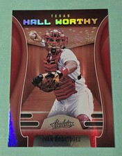 2022 Absolute IVAN RODRIGUEZ Hall Worthy Spectrum Red #/99 Texas Rangers #HW9