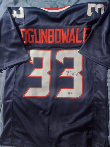 Texans Dare Ogunbowale Beckett Authenticated Auto Custom Blue Jersey