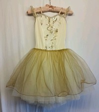 Curtain Call Dancewear Ballet Dress Med 8 Dance Costume Gold/Yellow Talent Play