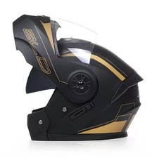 Casco Modulare Apribile Moto Touring Sport Visiera Parasole Nero Uomo Donna Bike