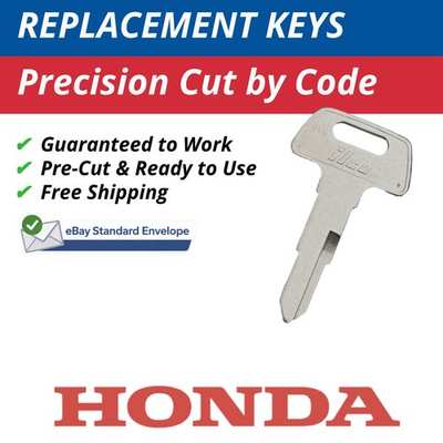 #ad Honda Motorcycle ATV Keys Replacement Key Cut to Code 101 820 All Metal $9.95