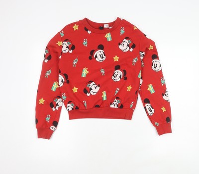 H&M Girls Red Disney XS Christmas Jumper