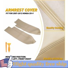 Fits 2007-12 Honda Cr-v Crv Leather Front Door Panels Armrest Cover 2pcs Beige H
