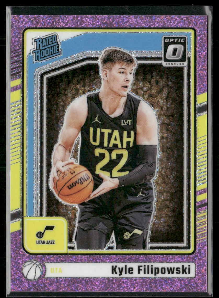 2024 Donruss Optic KYLE FILIPOWSKI #300 Pink Glitter Rated Rookie #’d/275 Jazz
