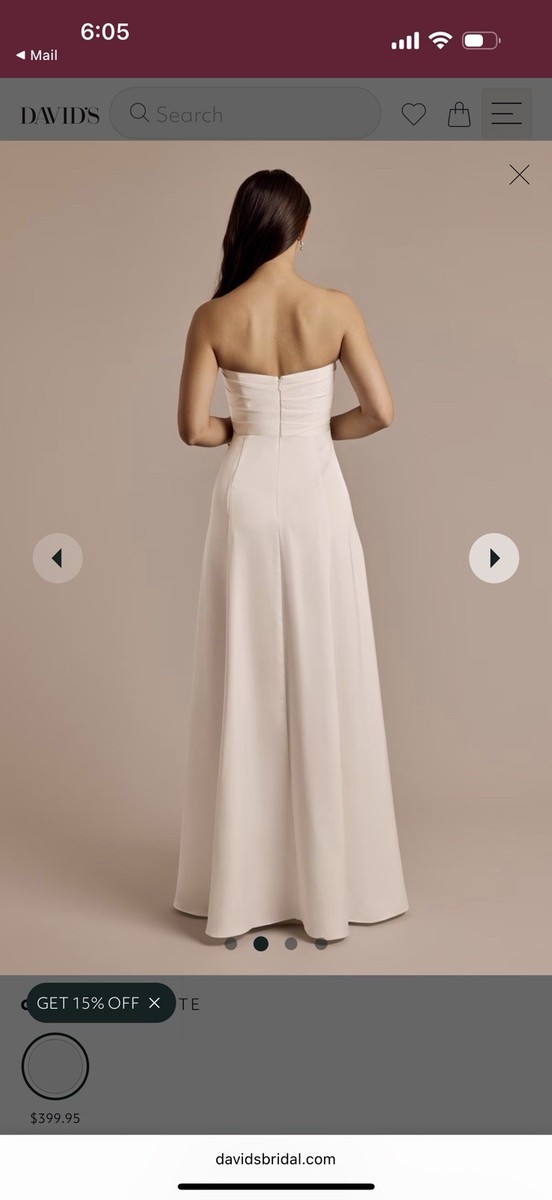 David’s Bridal Size Matte Satin Sculpted Bodice A-Line Wedding Dress