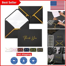 20-Pack Gold Foil Thank You Cards with Matching Envelopes - Classic Black Style