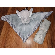 Carters Gray Elephant Baby Lovey Plush Security  Receiving Blanket Bundle 4760