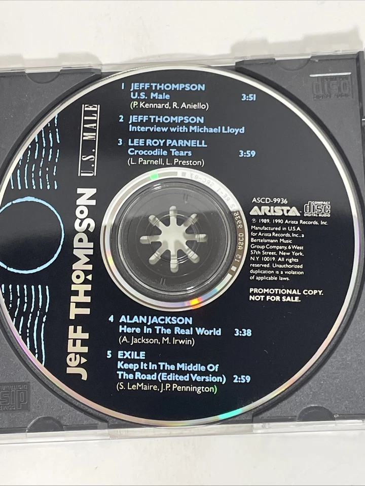 Jeff Thompson RARE Single/Interview PROMO CD-US Male-ft Alan Jackson Single Foto 2 de 3
