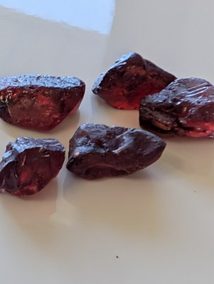 USA seller 19.00 total cts IF cherry red garnet facet rough gemstone