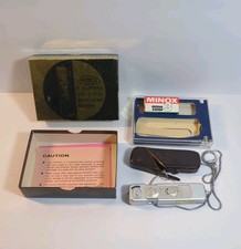 VTG Minox B German Subminiature Spy Camera, Chain, Case, Film, Box UNTESTED