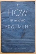 1935 Oldsmobile Salesmens How To Win An Argument Pamphlet - Free Shipping