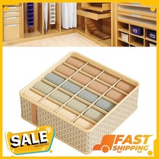 Closet Drawer Organizer Dividers Fabric Beige Dresser Storage Bins 32x32x11cm