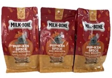 (3) Milk-Bone Limited Edition Pumpkin & Spice Flavor Biscuit Dog Treats, 8 Ounce