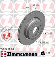 2X Zimmermann Bremsscheibe Coat Z 150.3430.20 FüR BMW E91 E90 E92 E93 X1 E84 3Er