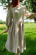 SLOVAK MEADOWS Long Sleeve Emma  Linen Dress Size Medium