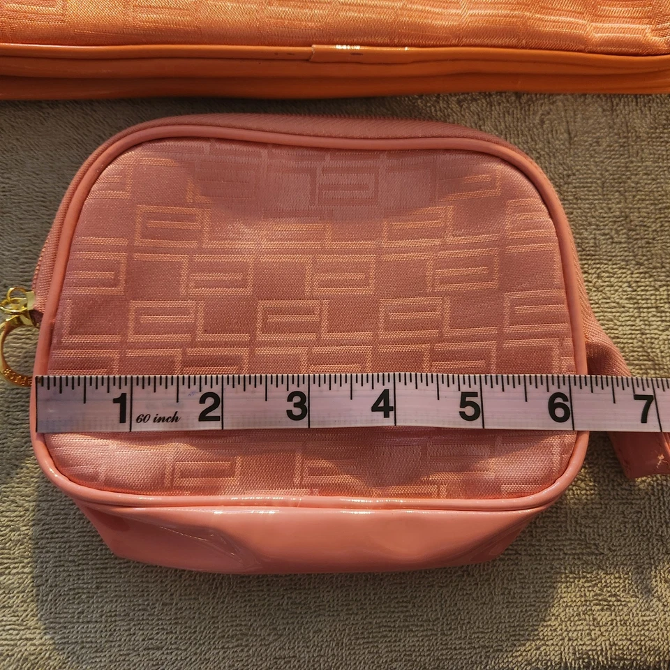  Juego de 2 bolsas de diseñador naranja y rosa de Estee Lauder Foto 3 de 4