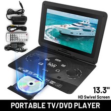 18" 1080P Portable TV/CD DVD Player with 13.3" HD Swivel Screen Regions Support