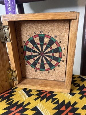 Vintage Kings Head Pub And Lodging Miniature Dart Board Cabinet