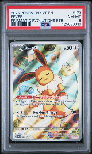2025 POKEMON SVP EN-SV BLACK STAR PROMO #173 EEVEE PSA 8