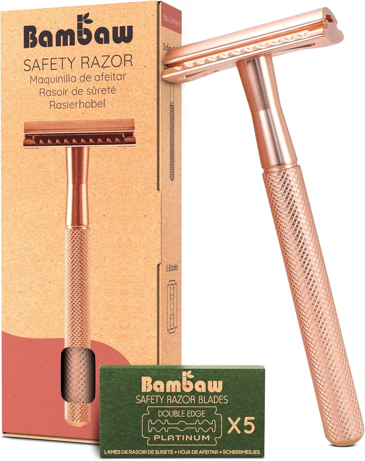 Rasoio Sicurezza Donna Metallo + 5 Lamette | Offerta Risparmio