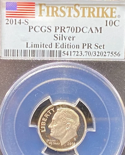 2014 S SILVER PROOF LIMITED EDITION ROOSEVELT DIME 1st STRIKE PCGS PR 70 DCAM
