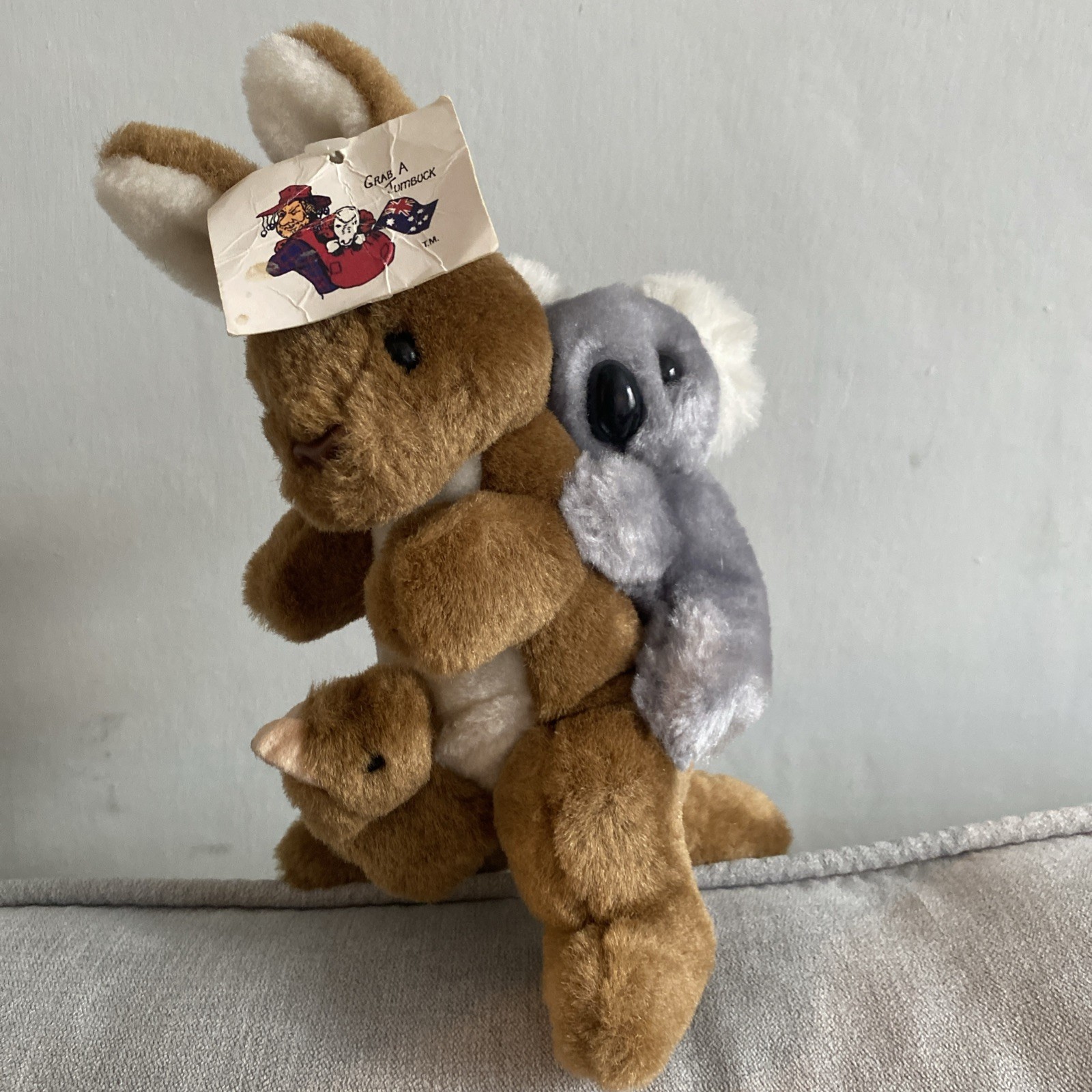 Grab A Jumbuck Känguru Baby Koala Baby Joey Fingerpuppe Vintage Stofftier Plus