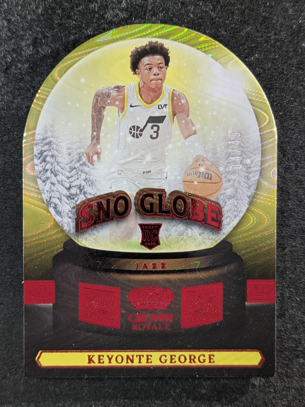 2023-24 Panini Crown Royale KEYONTE GEORGE 4/49 RC Red Sno Globe Utah Jazz #6