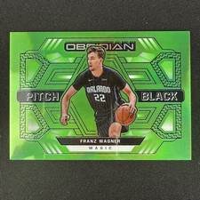 Franz Wagner Rookie Card RC 2021-22 Panini Obsidian Pitch Black Green Flood #5