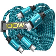 2Pack 6.6FT USB C to USB C Cable 100W Fast Charging for iPhone, Galaxy, MacBook