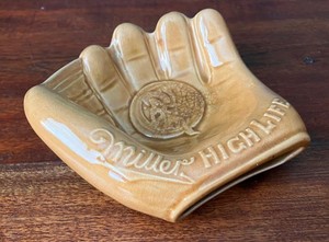 1940s MILLER HIGH LIFE Beer Baseball Glove Ashtray, Heffner Kress
