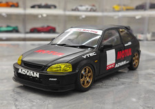MOTORHELIX 1/18 Honda Civic Type R EK9 Motul Black Diecast Car Model
