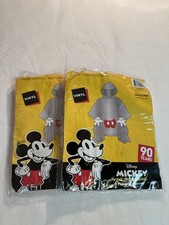 Walt Disney Mickey Mouse Vinyl Poncho Youth One Size Set of 2 New 30"x42"
