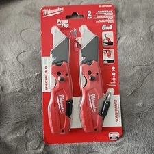 Milwaukee Tool 48-22-1505D Fastback 6-In-1 Folding Utility Knife (2-pack)