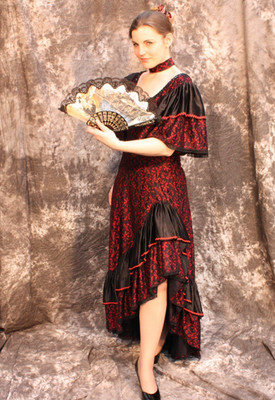 Spanisches Kostüm Flamenco Tänzerin Kostüm Theater Cosplay Panto Zigeuner vermietet