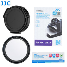 JJC GR IV Auto Lens Cap Screen Protector Glass UV Filter Kit for Ricoh GRIV GR4