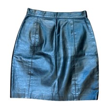 Vintage Wilsons Mini Skirt Black Leather Size 6