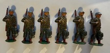 Vintage Lot 6 BRITAINS SCALE VINTAGE LEAD FIGURES US ARMY FIELD SOLDIER E828.6